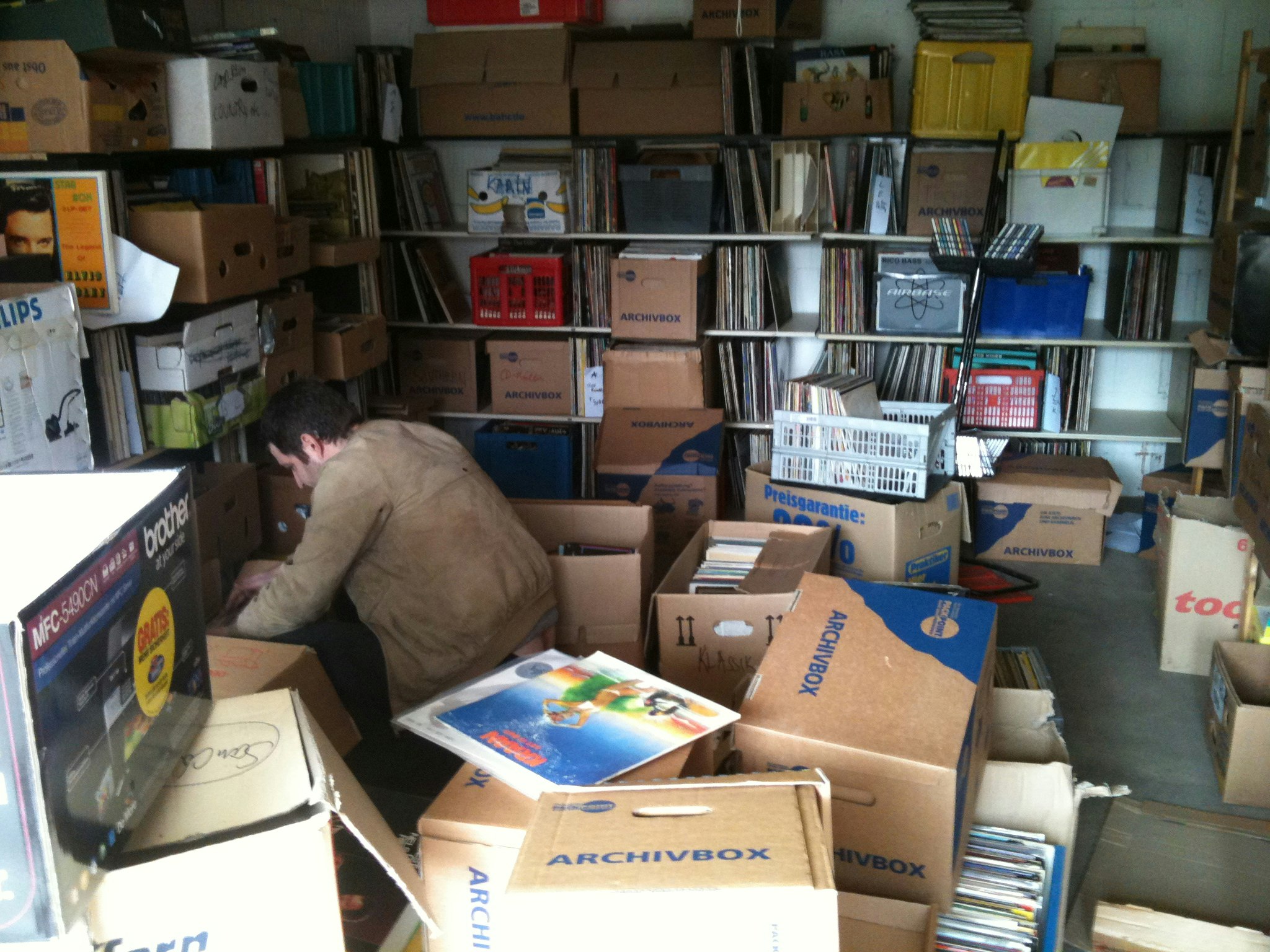 Digging trip in Germany with Tako Reyenga, co-founder of Redlight Records, Amsterdam in 2010.